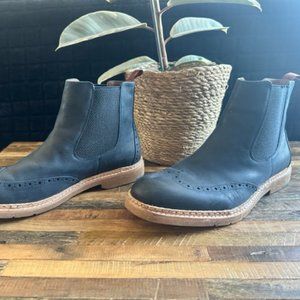 Johnston & Murphy Wingtip Chelsea Boots Genuine Leather Navy Nubuck Size 10.5